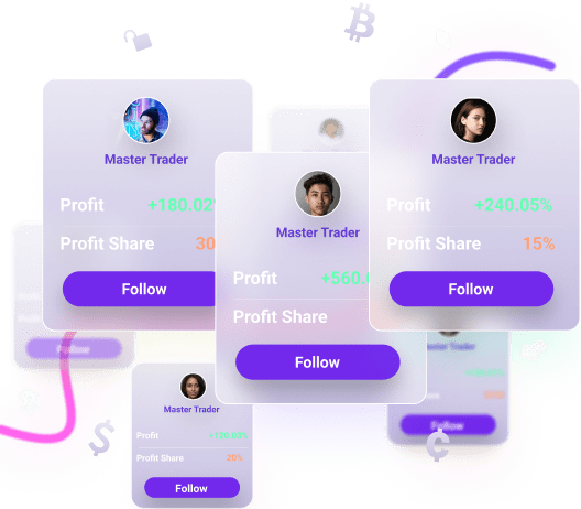 user card with glass card with profit