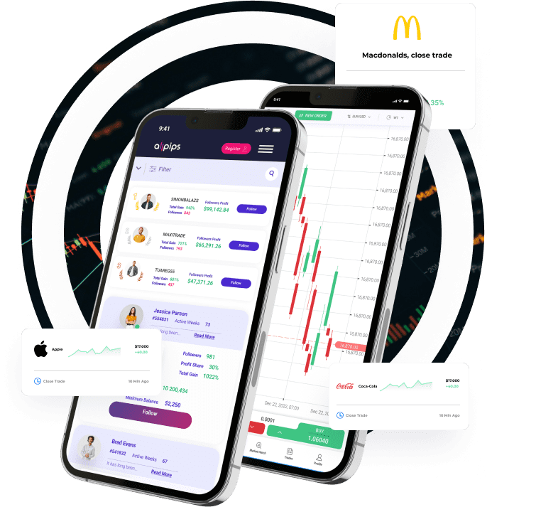 two phones with statistics