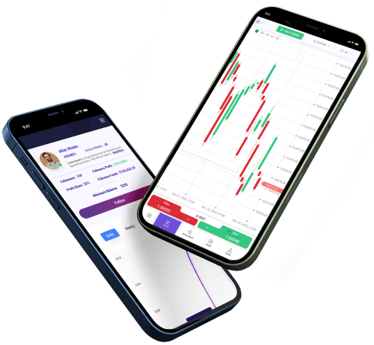 two phones with statistics