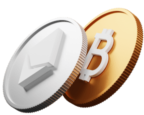 3d icon bitcoin and ethereum